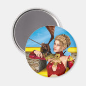 Aimant Princesse Dragon Fantastique Art Numérique (Recto/Verso)