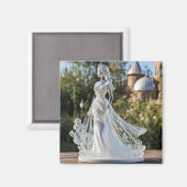 Aimant princesse en verre cristal avec robe blanche (Recto/Verso)