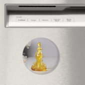 Aimant princesse en verre cristal avec robe jaune (In Situ (Lave-vaisselle))