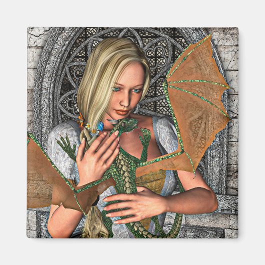 Aimant Princesse et Dragon (Devant)