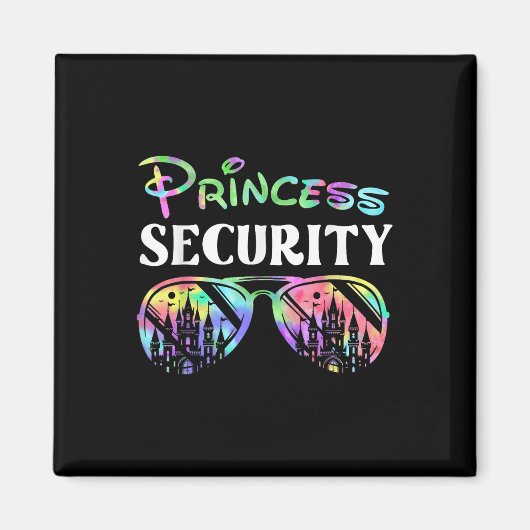 Aimant Princesse Sécurité Drôle Anniversaire Fête Assorti (Devant)