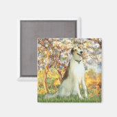 Aimant Printemps - Borzoi (Recto/Verso)