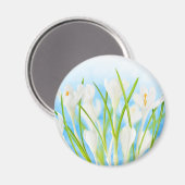 Aimant Printemps (crocus blancs) (Recto/Verso)