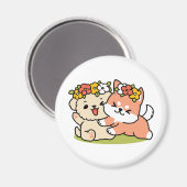 Aimant Printemps dans la laideur - Illustration de chien  (Recto/Verso)