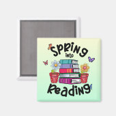 Aimant Printemps En Lecture (Recto/Verso)