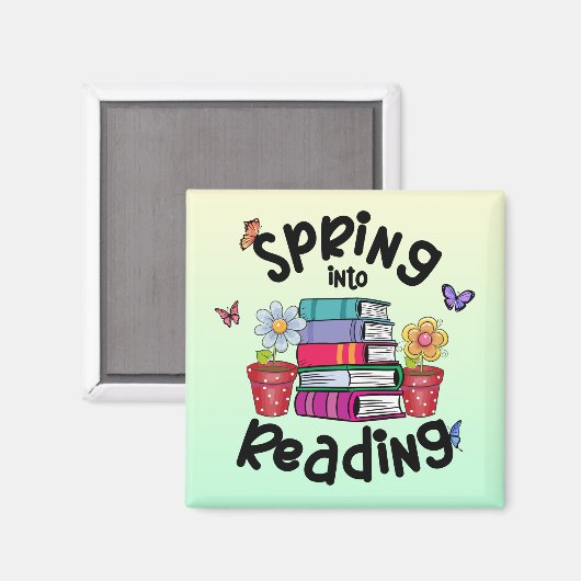 Aimant Printemps En Lecture (Recto/Verso)