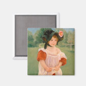 Aimant Printemps : Margot debout dans un jardin | Mary Ca (Recto/Verso)