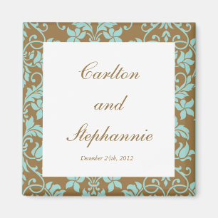 Aimant Privilège magnétique Brown et bleu Mariage damassé