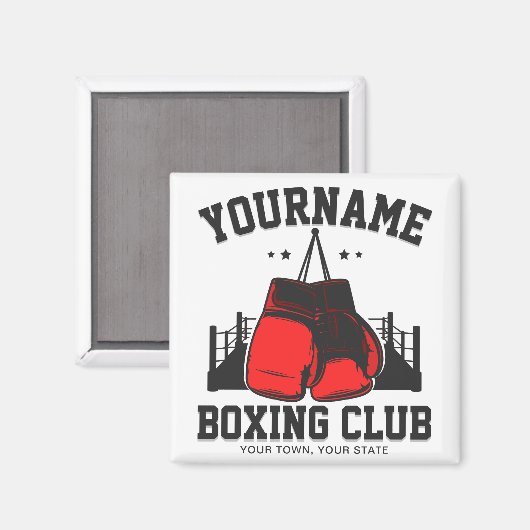 Aimant Pro Boxer AJOUTER NOM Gants rouges Boxer Ring Trai (Recto/Verso)