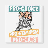 Aimant Pro-choice, pro-féminisme, pro-cats (Devant)