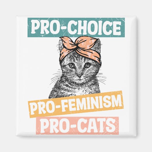 Aimant Pro-choice, pro-féminisme, pro-cats (Devant)