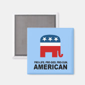Aimant Pro-vie. Pro-Dieu. Pro-Gun Américain (Recto/Verso)