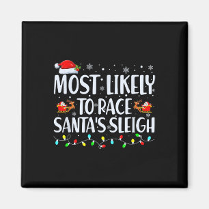 Aimant Probable À La Course Père Noël Sleigh Family Chris