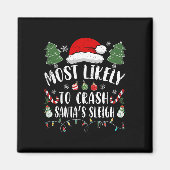 Aimant Probablement Crash Père Noël Sleigh Noël Plaisante (Devant)