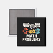 Aimant Problèmes de maths symboles professeur drôle retou (Recto/Verso)