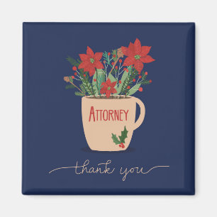 Aimant Procureur Merci à Noël Poinsettias