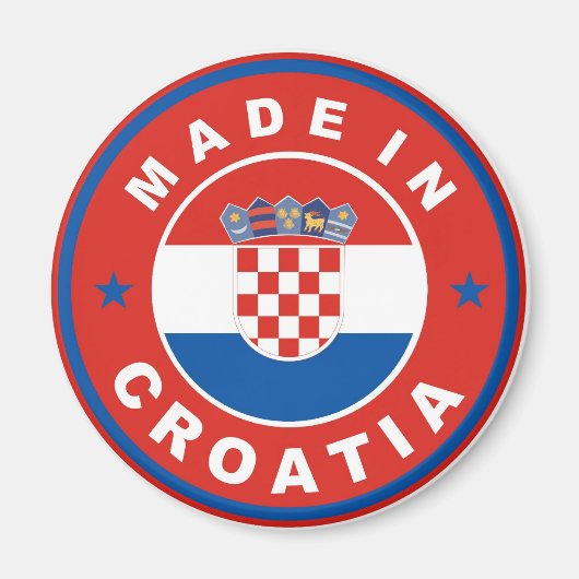Aimant produit fabriqué en croatie drapeau pays étiquette (Devant)