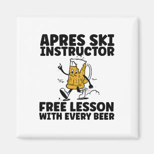 Aimant Prof d'après-ski drôle Boire de la bière gratuite