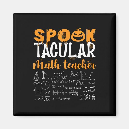 Aimant Prof de maths Amateur de maths effrayant Halloween (Devant)