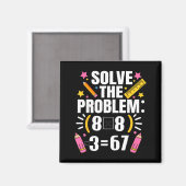 Aimant Prof de maths drôle Résolvez le problème 67 Blague (Recto/Verso)