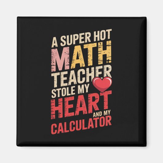 Aimant Prof de maths drôle Saint Valentin algèbre équatio (Devant)