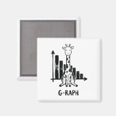 Aimant Prof de maths statistiques graphique girafe jeu de (Recto/Verso)