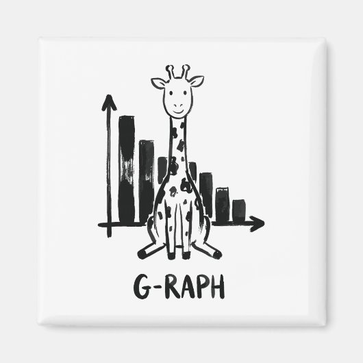 Aimant Prof de maths statistiques graphique girafe jeu de (Devant)
