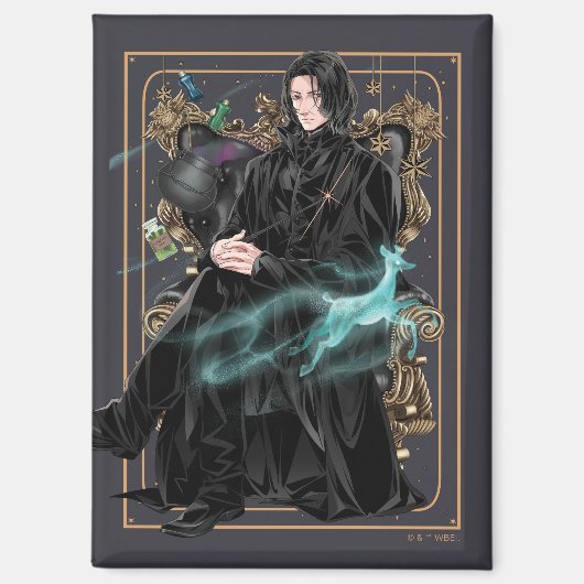 Aimant Professeur Anime Severus Snape assis (Recto)