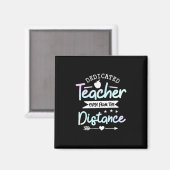 Aimant Professeur Cadeaux | Distance de l'enseignant dédi (Recto/Verso)