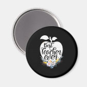Aimant Professeur Cadeaux | Meilleure fleur enseignante (Recto/Verso)