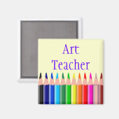 Aimant Professeur d'art de crayons colorés (Recto/Verso)
