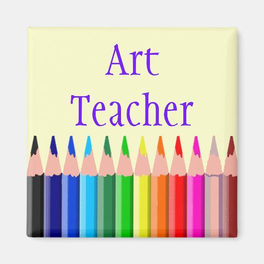 Aimant Professeur d'art de crayons colorés (Devant)