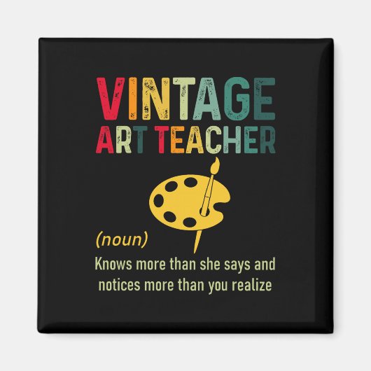 Aimant Professeur d'art vintage (Devant)