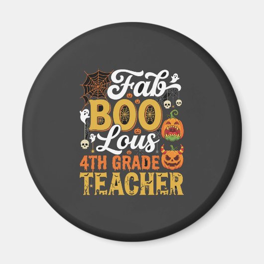 Aimant Professeur de 4e année Faboolous Halloween (Devant)