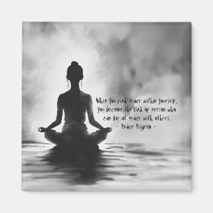 Aimant Professeur de méditation de yoga Pose du lotus Pei