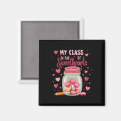 Aimant Professeur de pot à bonbons de la Saint-Valentin (Recto/Verso)