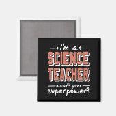 Aimant Professeur de sciences femmes Superwer Funky Nerd (Recto/Verso)