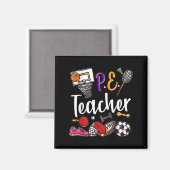 Aimant Professeur d'éducation physique Fier Professeur d' (Recto/Verso)
