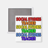 Aimant Professeur d'études sociales Rainbow (Recto/Verso)