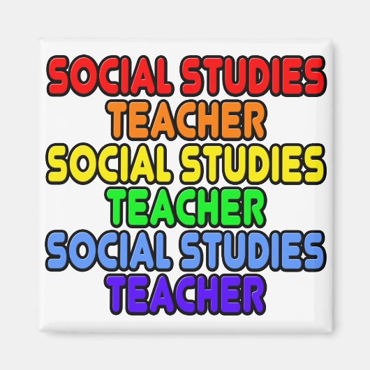 Aimant Professeur d'études sociales Rainbow (Devant)