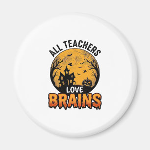 Aimant Professeur Halloween Amour Cerveaux Design Vintage