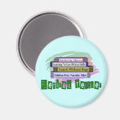 Aimant Professeur retraité (Funny Stack of Books Design) (Recto/Verso)