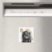 Aimant Professeur Sprocket-Paws Le Chat Steampunk Funky (In Situ (Lave-vaisselle))