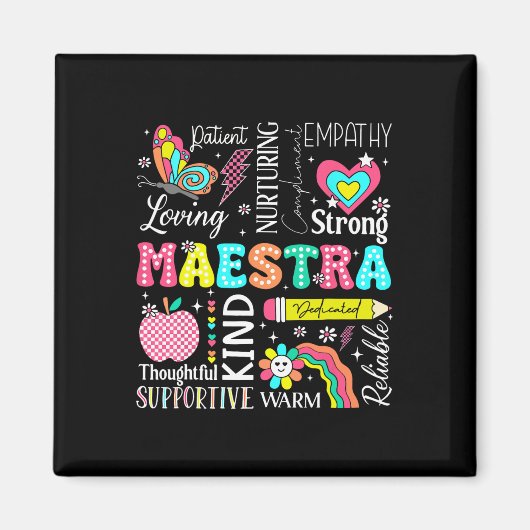 Aimant Professeure d'espagnol Maestra Retour à l'école Pr (Devant)