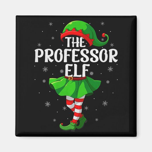 Aimant Professor Elf Christmas Girls Women Elf Squad Xmas (Devant)