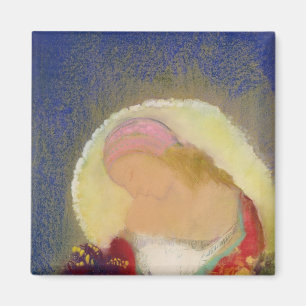 Aimant Profil d'une fille avec les fleurs, c.1900