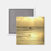 Aimant Profiter de la plage au coucher du soleil (Recto/Verso)