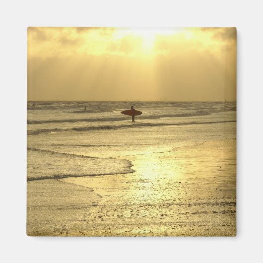 Aimant Profiter de la plage au coucher du soleil (Devant)