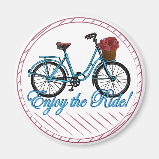 Aimant Profitez Du Vélo Bleu Ride (Devant)