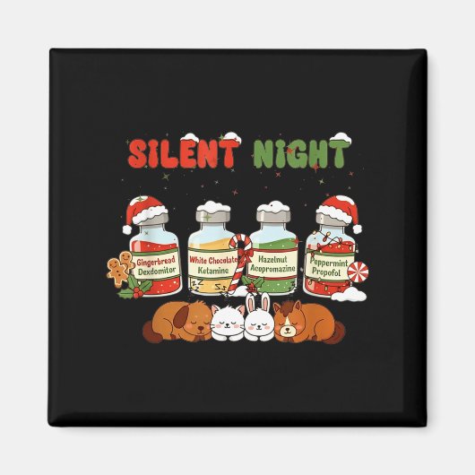 Aimant Profol Silent Night Funny Vet Tech Christmas  (Devant)